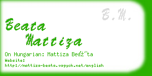 beata mattiza business card